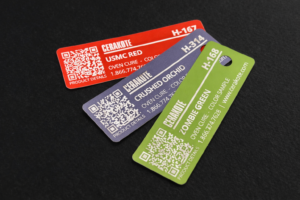 Cerakote color tabs showing USMC Red, Crushed Orchid, and Zombie Green