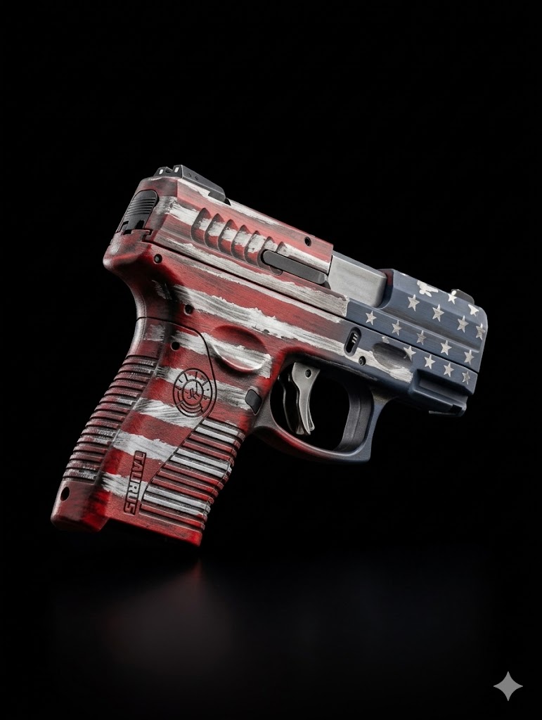 Cerakoted american flag taurus pistol