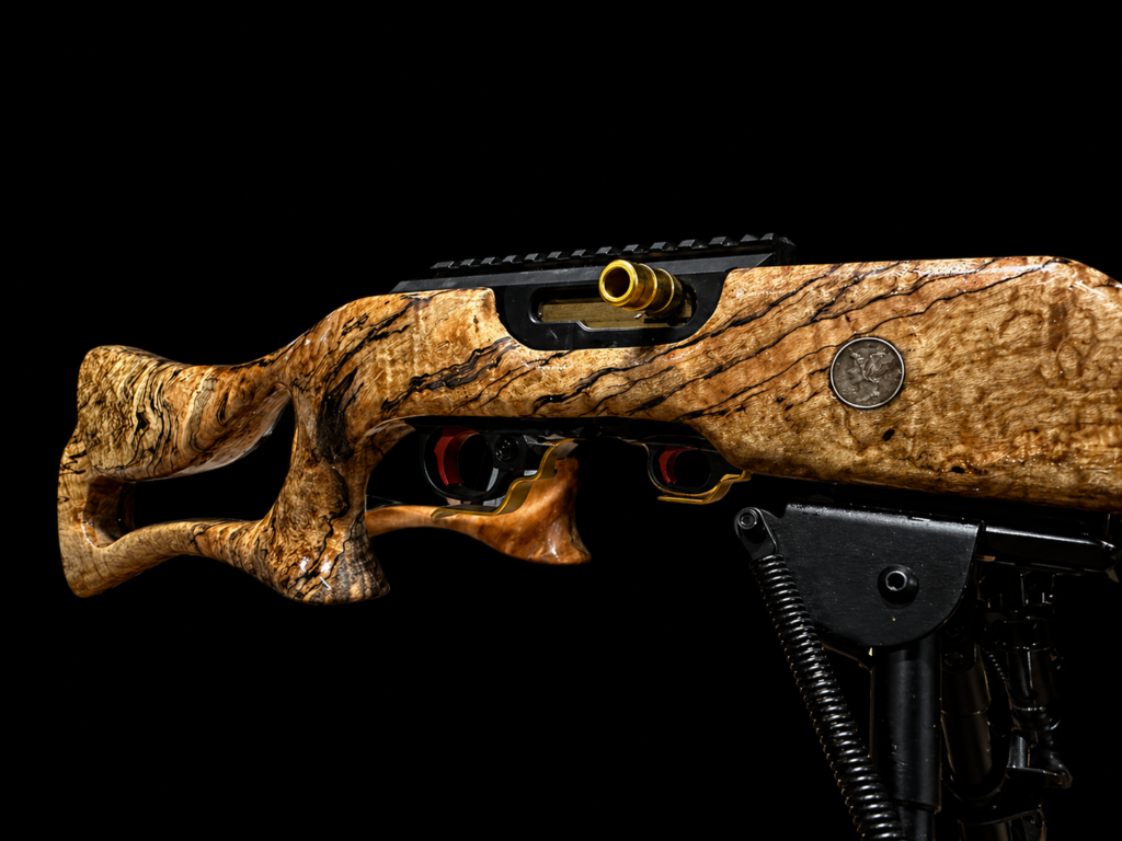 Ruger 22 rifle with custom wood stock