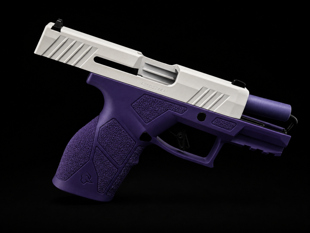 Crushed Orchid and White Cerakoted Taurus GX4