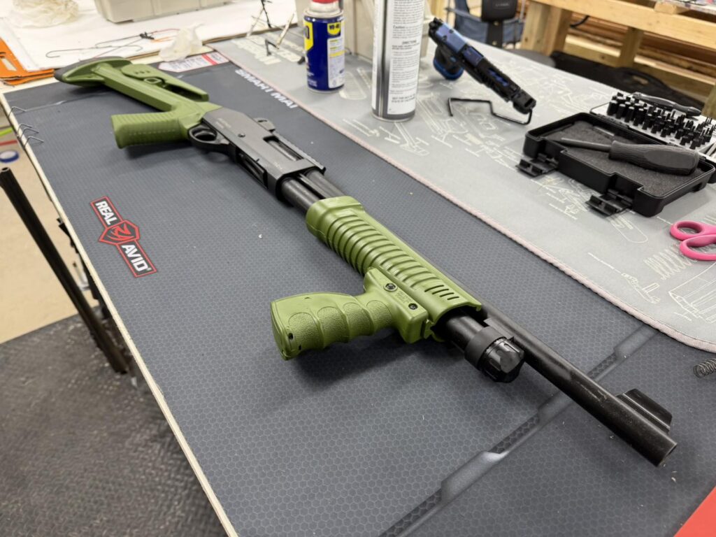 Bright Green cerakote shotgun